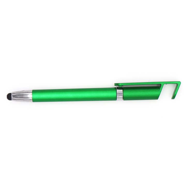 Custom logo mobile phone holder with touch screen plastic rotating ballpoint pen